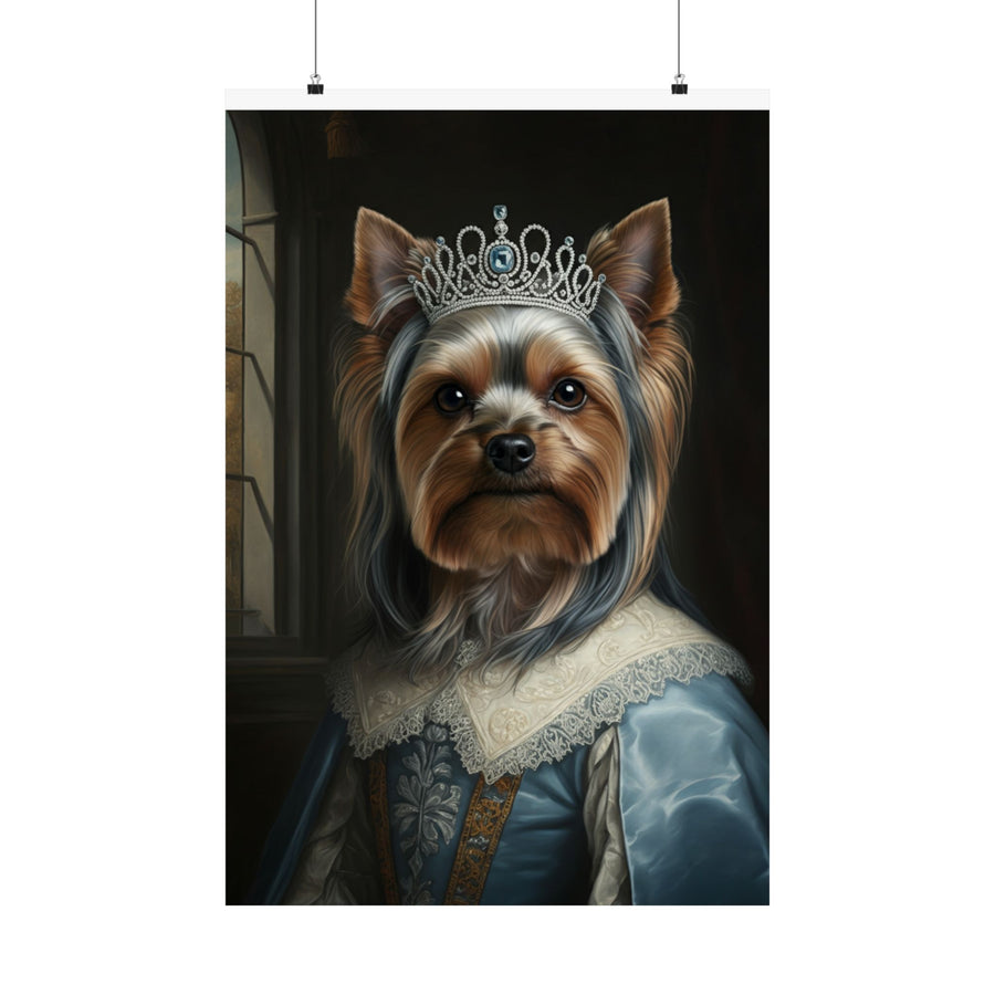 Yorkshire Terrier Kings & Queens Royal Portrait Matte Poster, Regal Dog Art Print, Yorkshire Terrier Lover Gift, Wall Art