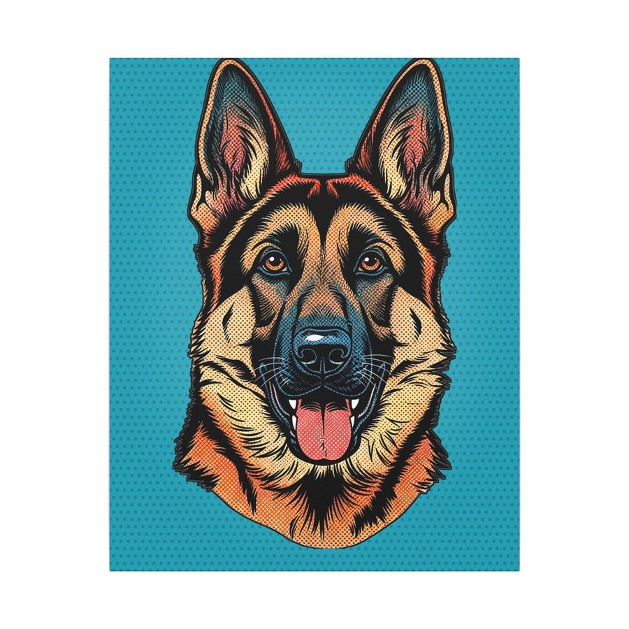 Comic Book German Shepherd Canvas — Bold Dog Wall Art