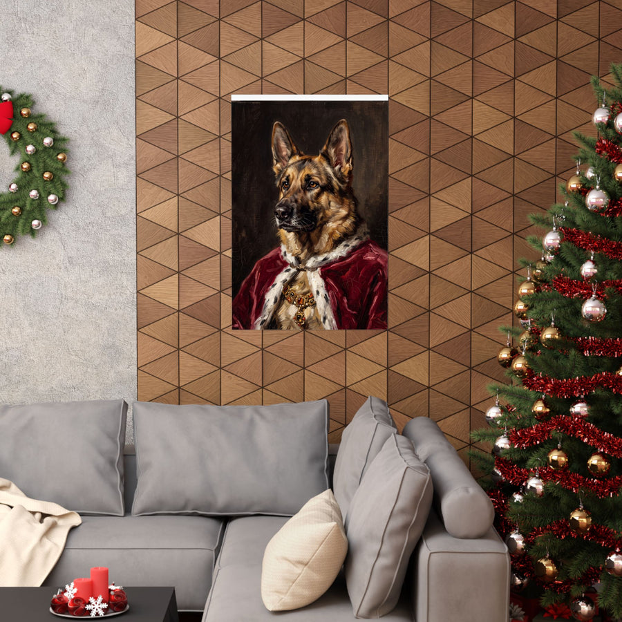 German Shepherd Kings & Queens Royal Portrait Matte Poster, Regal Dog Art Print, German Shepherd Lover Gift, Wall Art