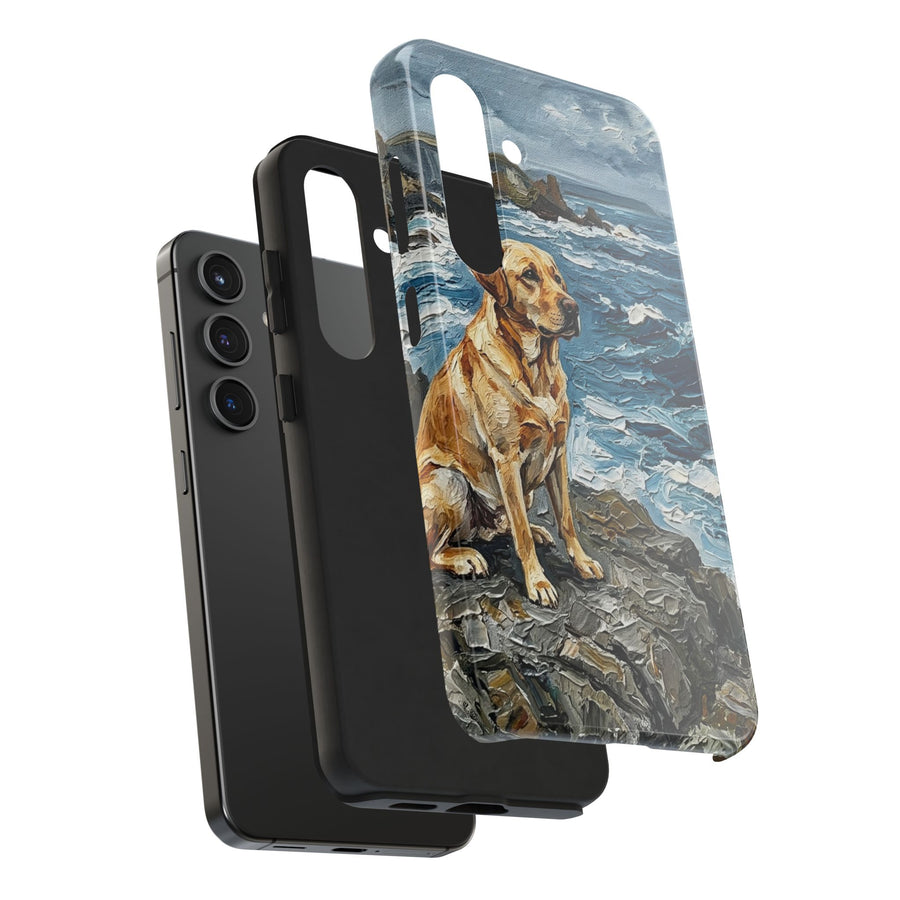 Acrylic Gallery Print Labrador Retriever - Coastal Cliffside | Tough Phone Case — detail view