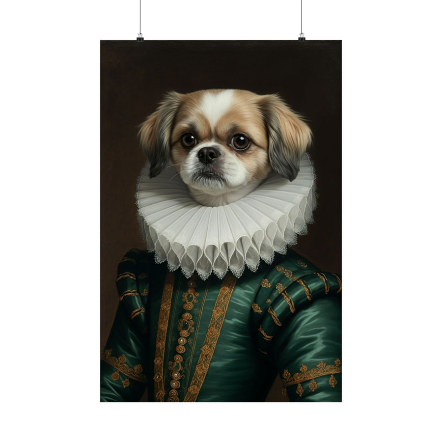 Shih Tzu Renaissance Royal Portrait Matte Poster, Regal Dog Art Print, Shih Tzu Lover Gift, Wall Art