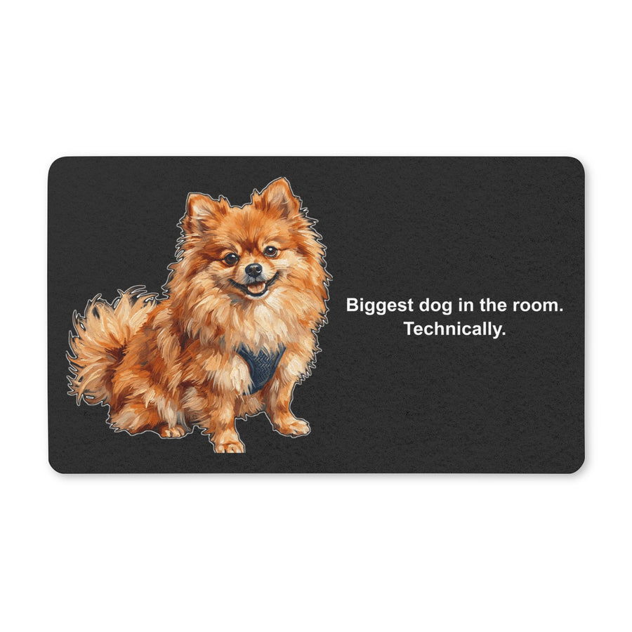Pomeranian Doormat | Cute Cartoon Dog Floor Mat | Pom Lover Gift | Dog Mom Home Decor | Indoor Entryway Welcome Mat — primary view