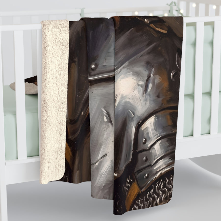 Cavalier King Charles Spaniel Medieval Knight Portrait Regal Throw Blanket | Premium Dog Art | Tritan