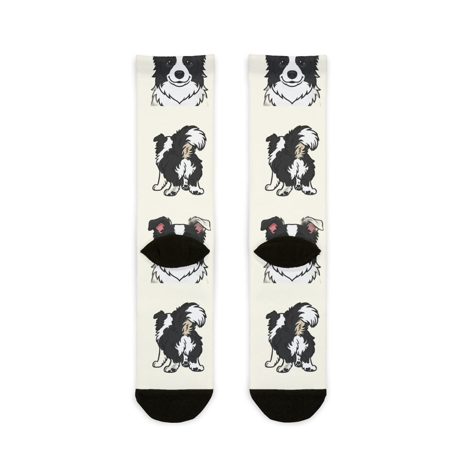 Border Collie Socks | Fun All Over Print Dog Socks | Border Collie Mom Gift | Cute Crew Socks for Dog Lovers | Stocking Stuffer