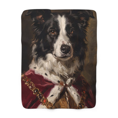 Border Collie Kings & Queens Royal Portrait Regal Throw Blanket | Premium Dog Art | Tritan
