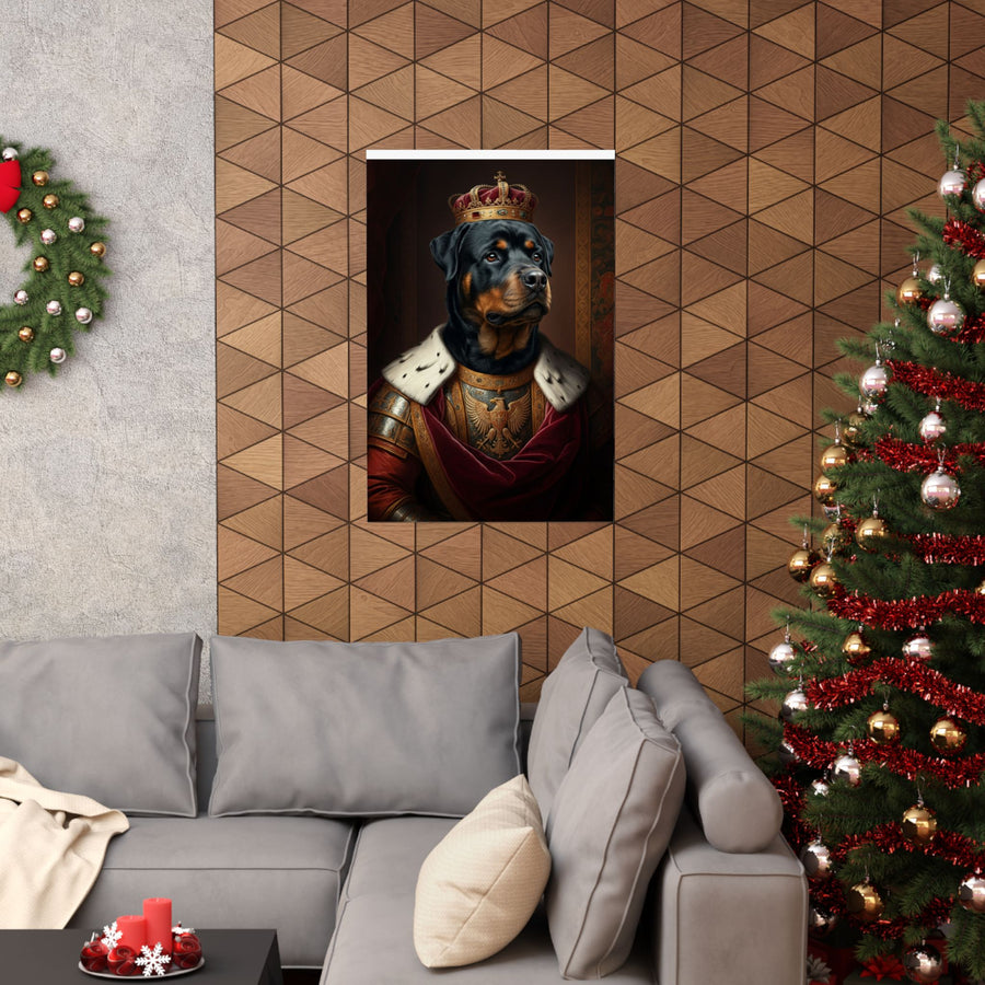 Rottweiler Kings & Queens Royal Portrait Matte Poster, Regal Dog Art Print, Rottweiler Lover Gift, Wall Art