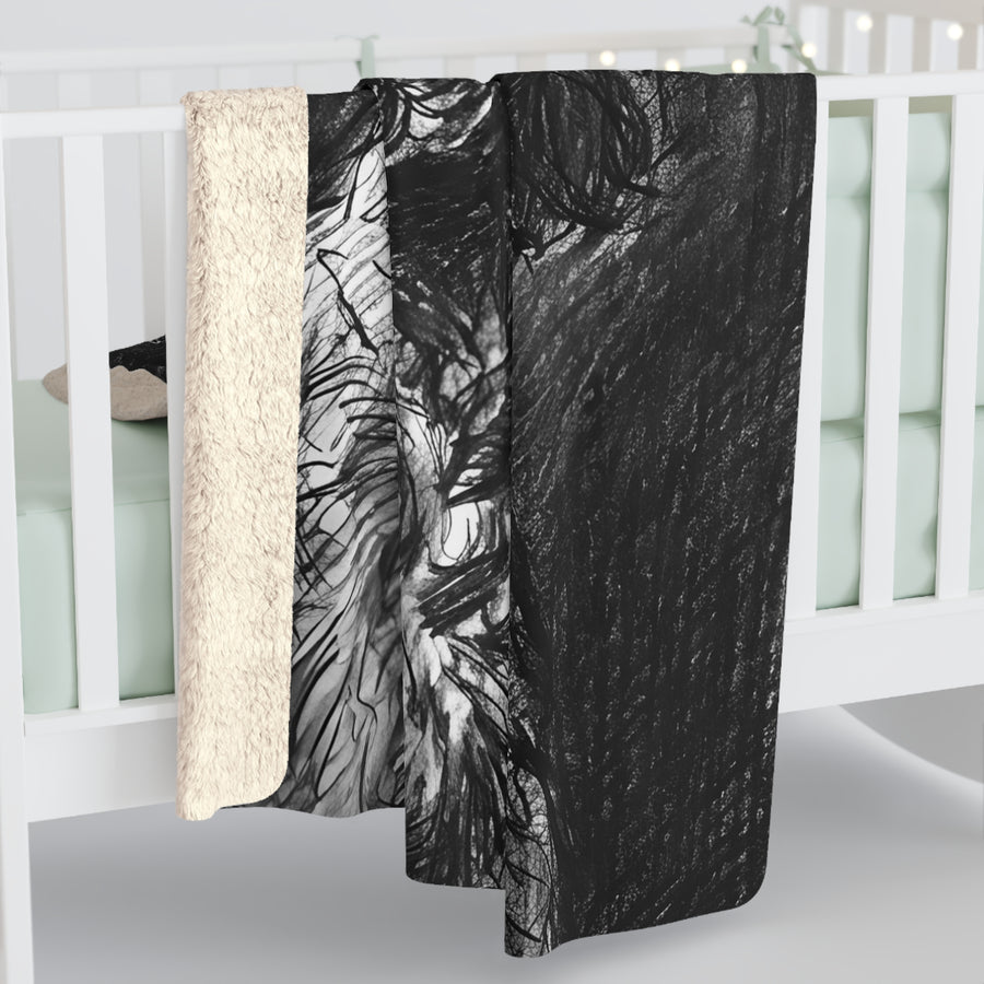 Poodle Charcoal Portrait Throw Blanket | Premium Dog Art | Tritan