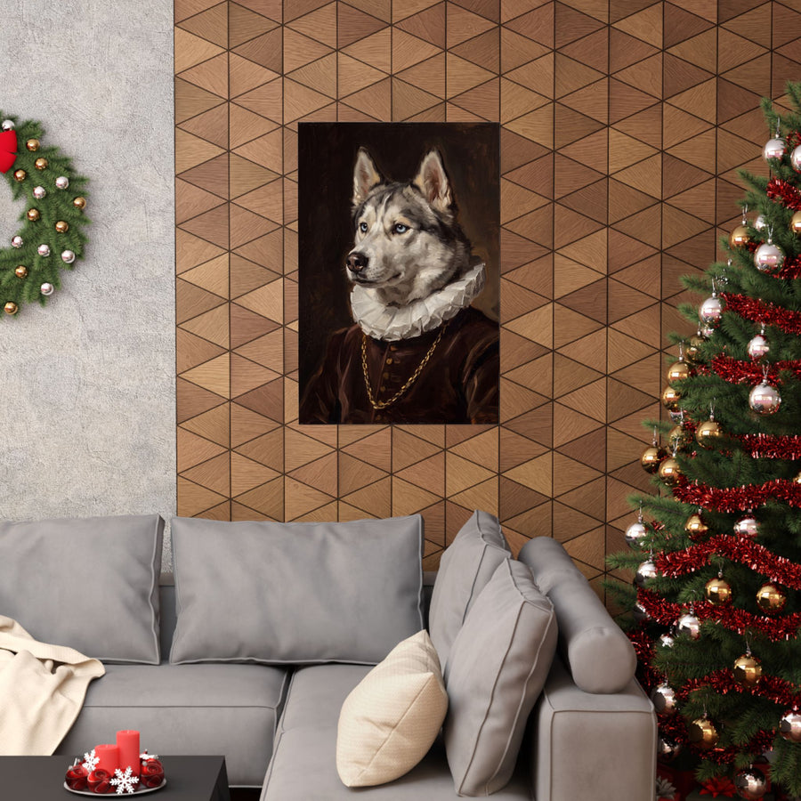 Siberian Husky Renaissance Royal Portrait Matte Poster, Regal Dog Art Print, Siberian Husky Lover Gift, Wall Art