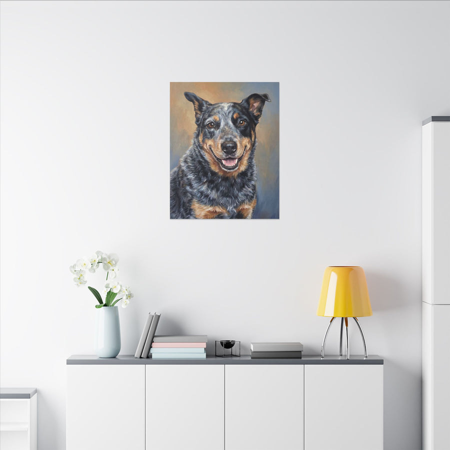 Huckleberry — Custom Blue Heeler Portrait Canvas