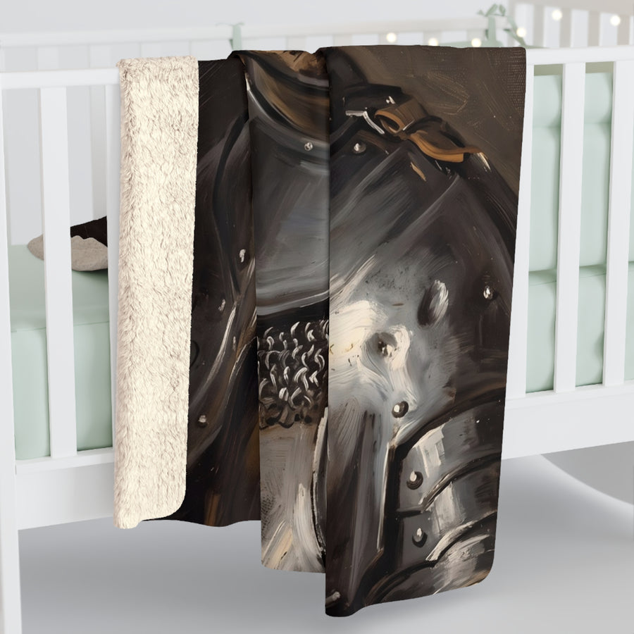 German Shepherd Medieval Knight Portrait Regal Throw Blanket | Premium Dog Art | Tritan