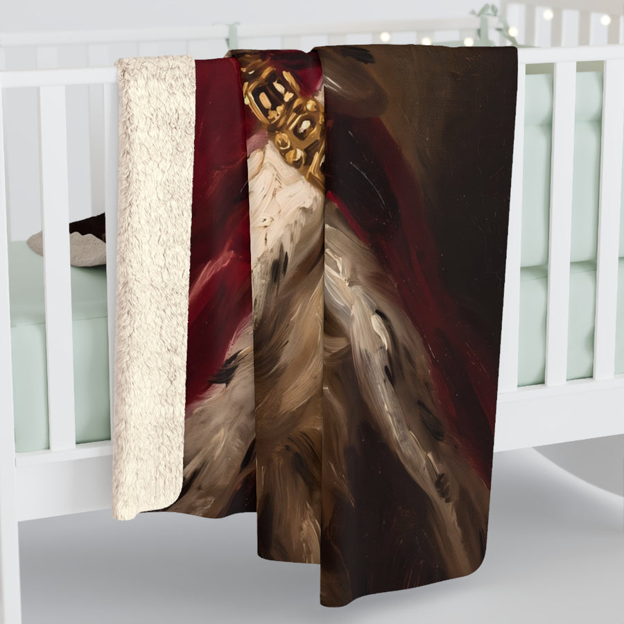 Shih Tzu Kings & Queens Royal Portrait Regal Throw Blanket | Premium Dog Art | Tritan
