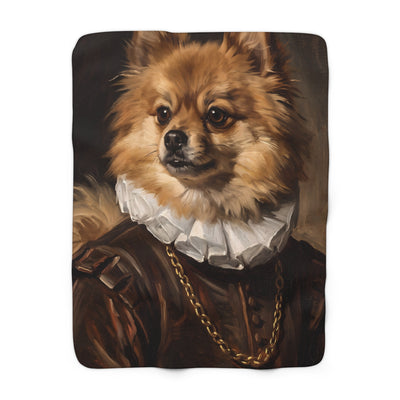 Pomeranian Renaissance Royal Portrait Regal Throw Blanket | Premium Dog Art | Tritan