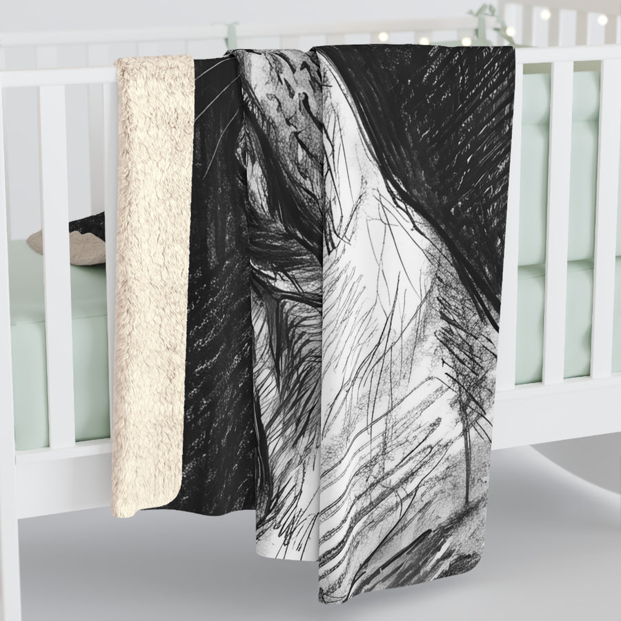 French Bulldog Charcoal Portrait Throw Blanket | Premium Dog Art | Tritan
