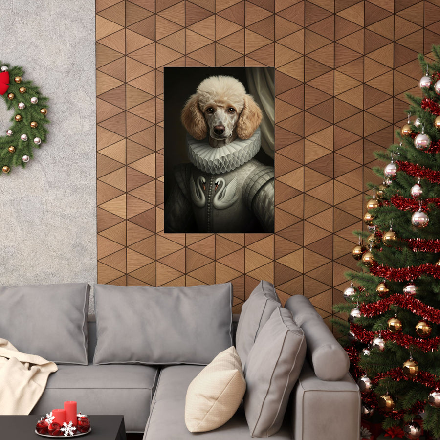 Poodle Renaissance Royal Portrait Matte Poster, Regal Dog Art Print, Poodle Lover Gift, Wall Art