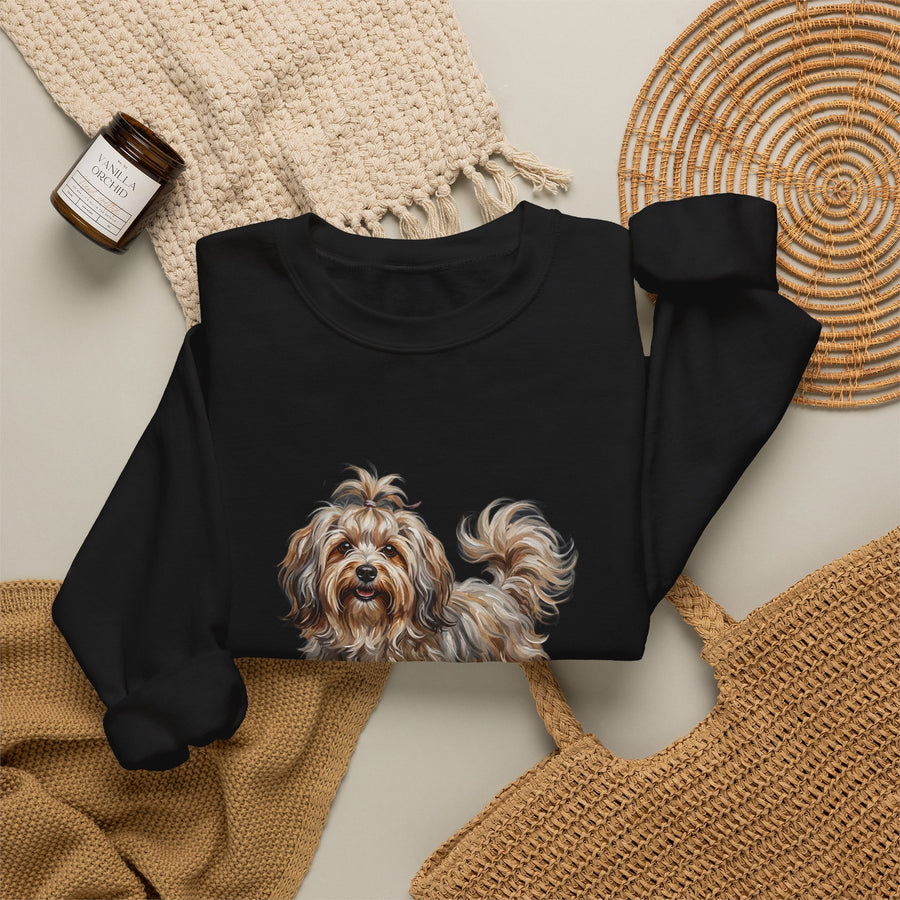Havanese Sweatshirt | Painterly Dog Art Crewneck | Havanese Mom Gift | Cozy Pullover for Dog Lovers | Pet Portrait Apparel