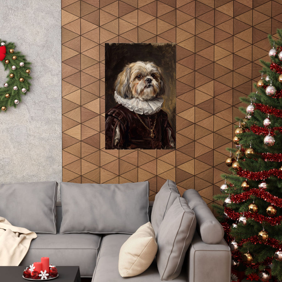Shih Tzu Renaissance Royal Portrait Matte Poster, Regal Dog Art Print, Shih Tzu Lover Gift, Wall Art
