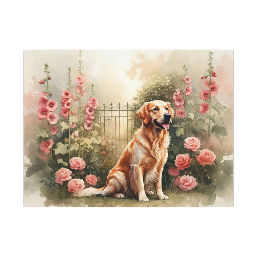 Golden Retriever Canvas Print Wall Art, Dog Lover Gift, Pet Portrait, Watercolor Dog Painting Home Decor