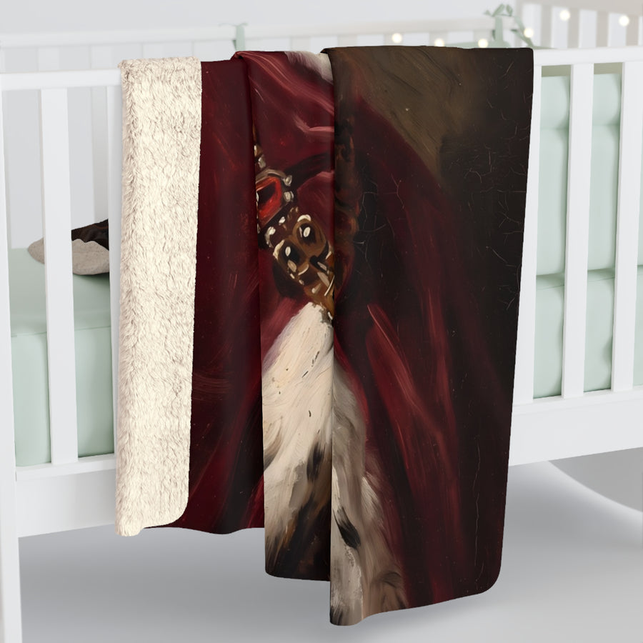 Bernese Mountain Dog Kings & Queens Royal Portrait Regal Throw Blanket | Premium Dog Art | Tritan
