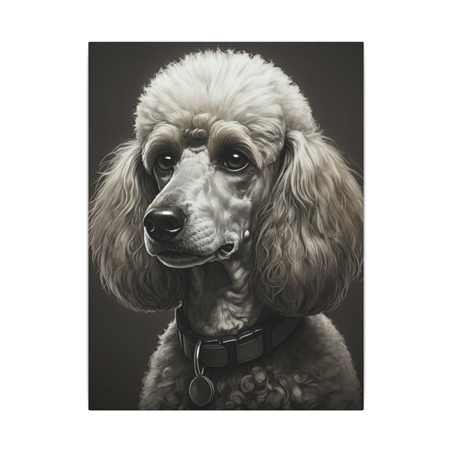Poodle Charcoal Portrait Canvas Wall Art, Elegant Dog Lover Gift, Pet Owner Home Decor, Modern Animal Art Print for Dog Mom/Dad