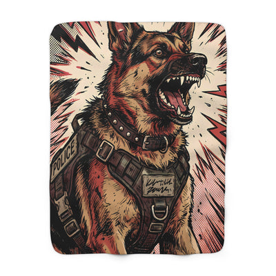 German Shepherd Comic Pop Art Throw Blanket | Premium Dog Art | Tritan