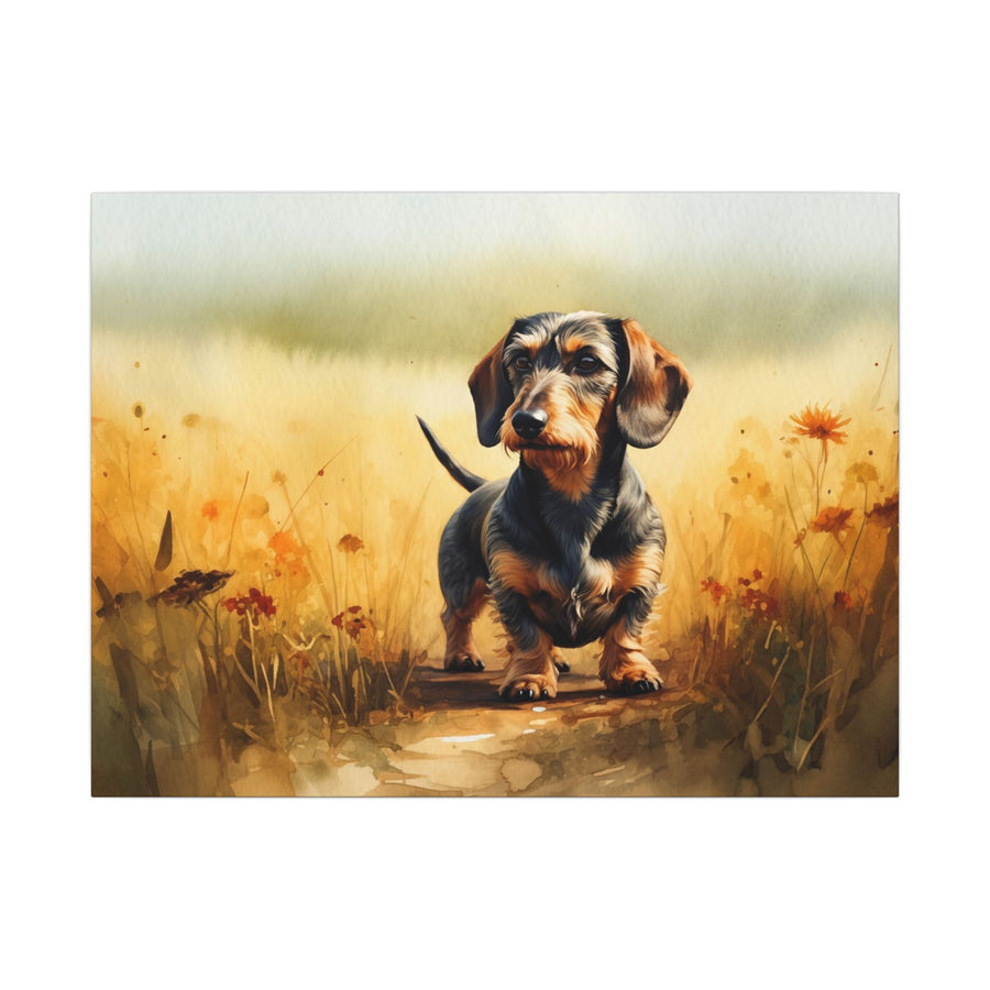 Dachshund Watercolor Canvas Wall Art - Doxie Dog Lover Gift, Sausage Dog Print Home Decor