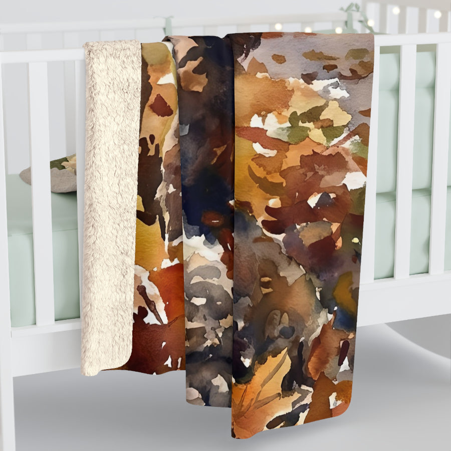 Poodle Watercolor Autumn Path Throw Blanket | Premium Dog Art | Tritan