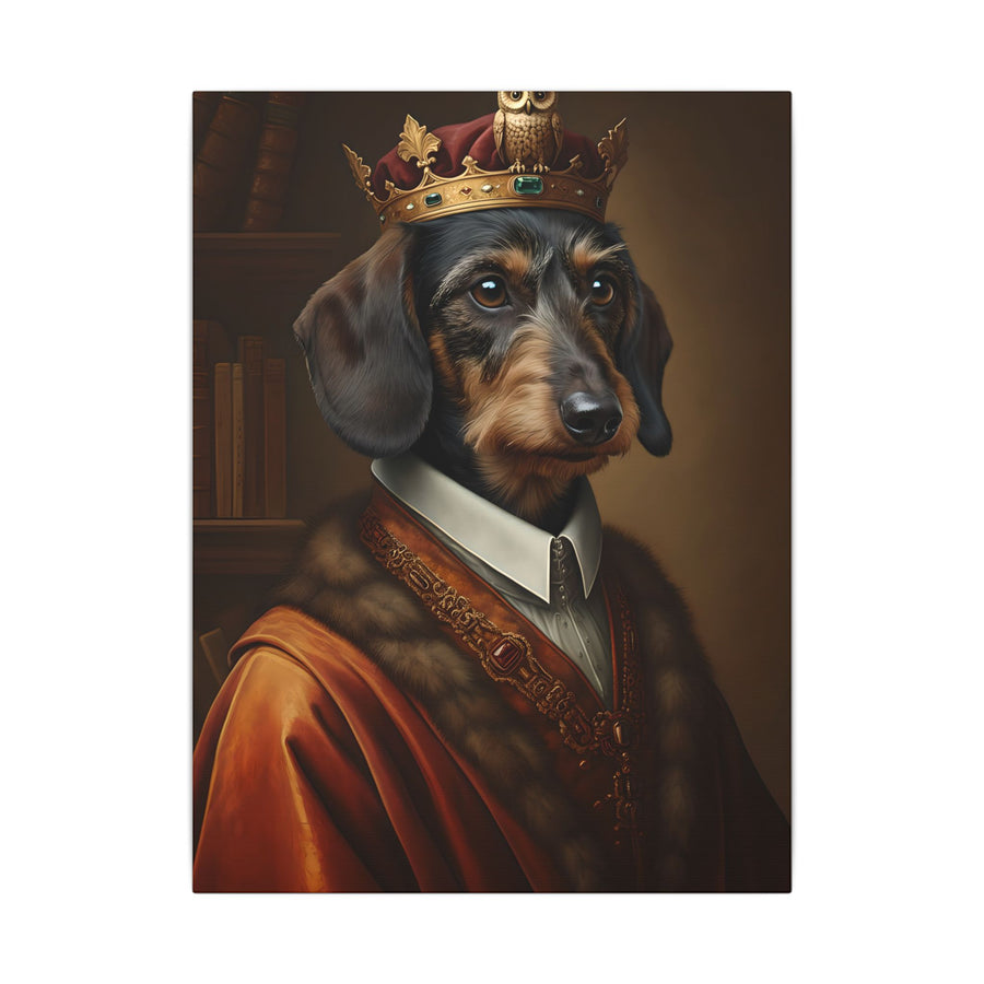 Dachshund Kings & Queens Royal Portrait Canvas Wall Art, Regal Dog Painting, Dachshund Lover Gift, Stretched Canvas