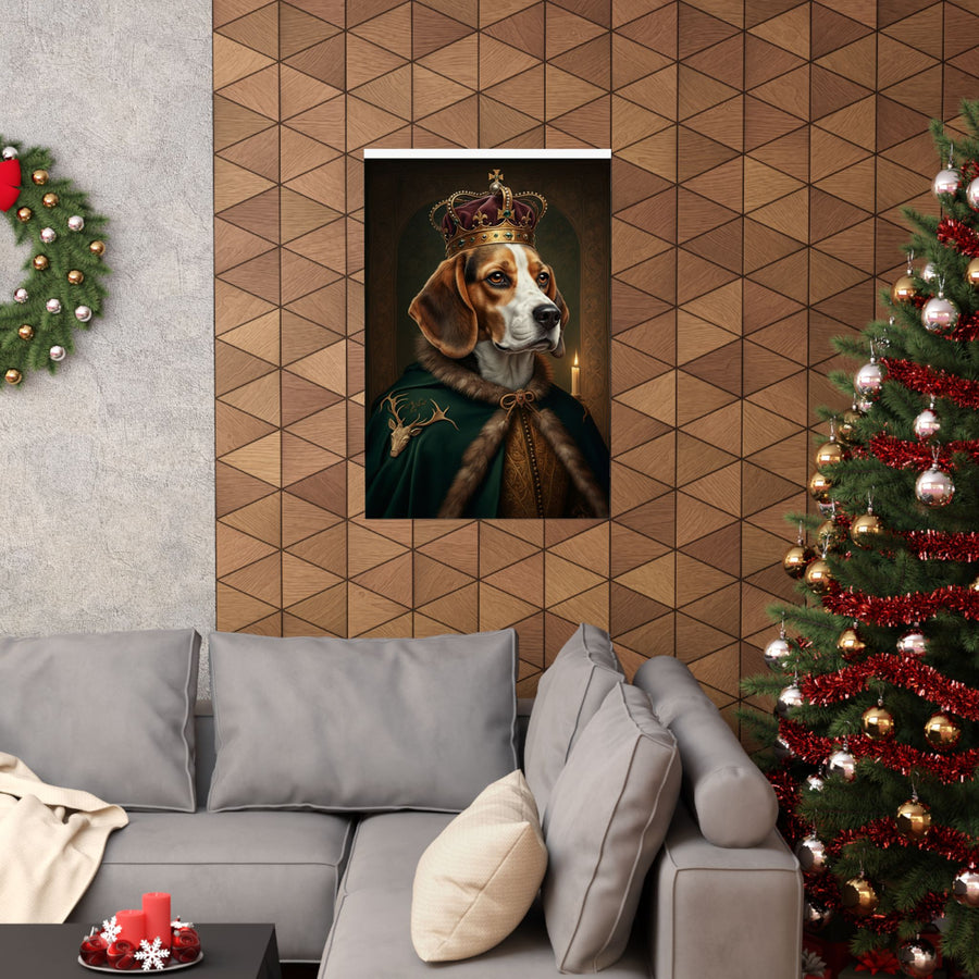 Beagle Kings & Queens Royal Portrait Matte Poster, Regal Dog Art Print, Beagle Lover Gift, Wall Art