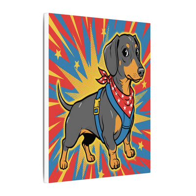 Dachshund Comic Book Art Canvas Print | Retro Pop Art Doxie Wall Decor