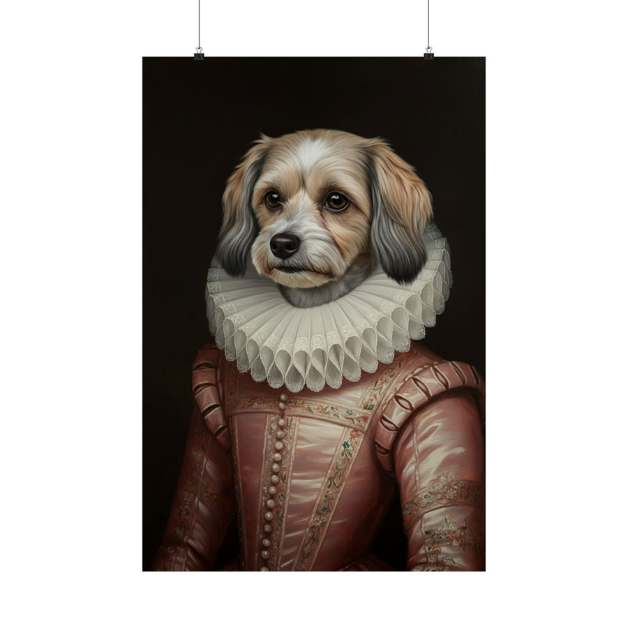 Havanese Renaissance Royal Portrait Matte Poster, Regal Dog Art Print, Havanese Lover Gift, Wall Art