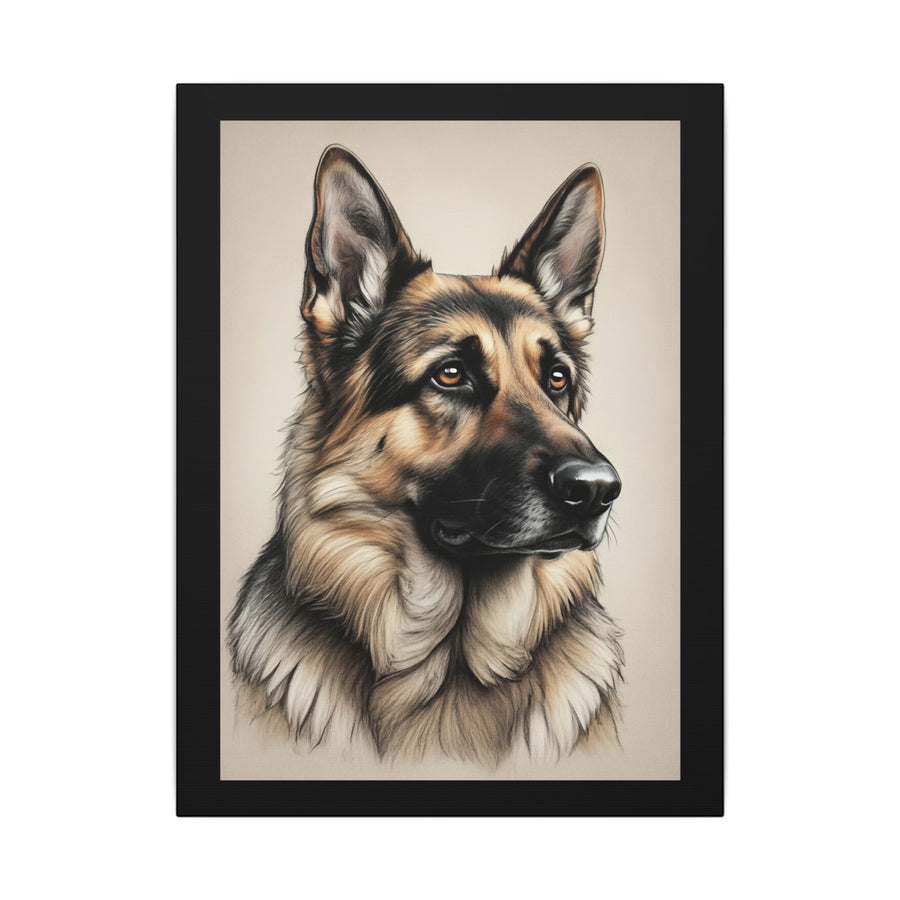 German Shepherd Watercolor Canvas Print, GSD Dog Wall Art, Pet Lover Gift, Home Decor Art for Dog Owners, Dog Memorial Gift, Large Canvas