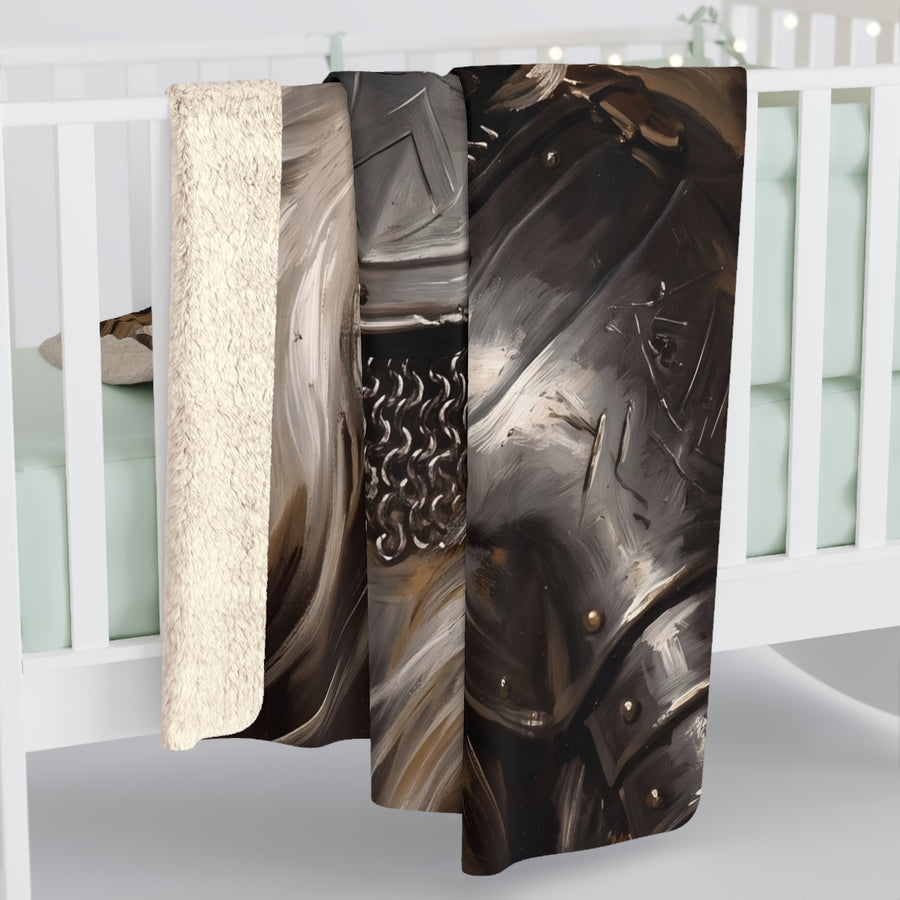 Shih Tzu Medieval Knight Portrait Regal Throw Blanket | Premium Dog Art | Tritan