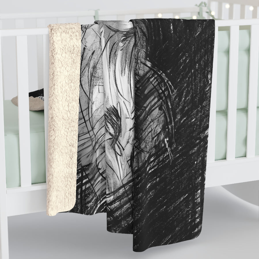 Golden Retriever Charcoal Portrait Throw Blanket | Premium Dog Art | Tritan