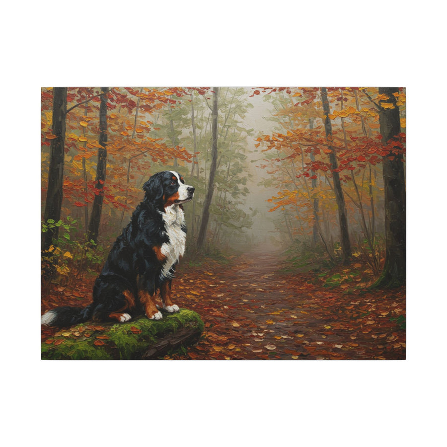 Bernese Mountain Dog Wall Art | Stretched Canvas Print | Dog Lover Gift | Pet Portrait | Acrylic Painting Style Decor