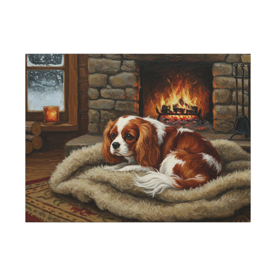 Cavalier King Charles Spaniel Acrylic Painting Canvas Wall Art, Dog Lover Gift, Pet Portrait Decor, Stretched Canvas Print