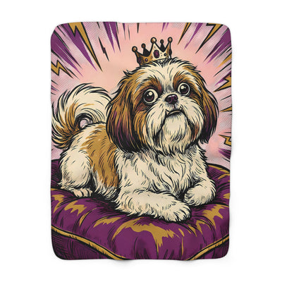 Shih Tzu Comic Pop Art Throw Blanket | Premium Dog Art | Tritan