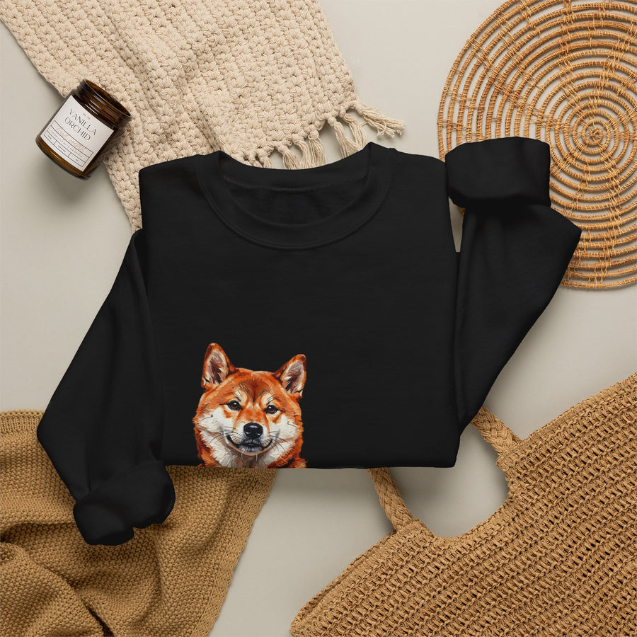 Shiba Inu Sweatshirt | Painterly Dog Art Crewneck | Shiba Mom Gift | Cozy Pullover for Dog Lovers | Pet Portrait Apparel