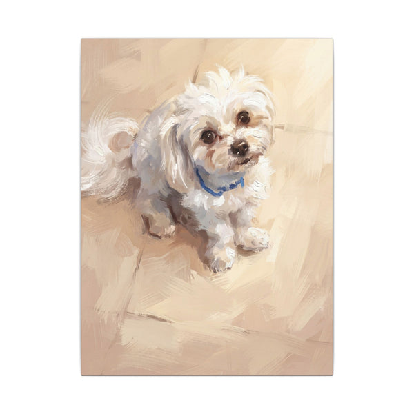 Maltese — Painted Portrait Canvas (Style A) — Lifestyle View