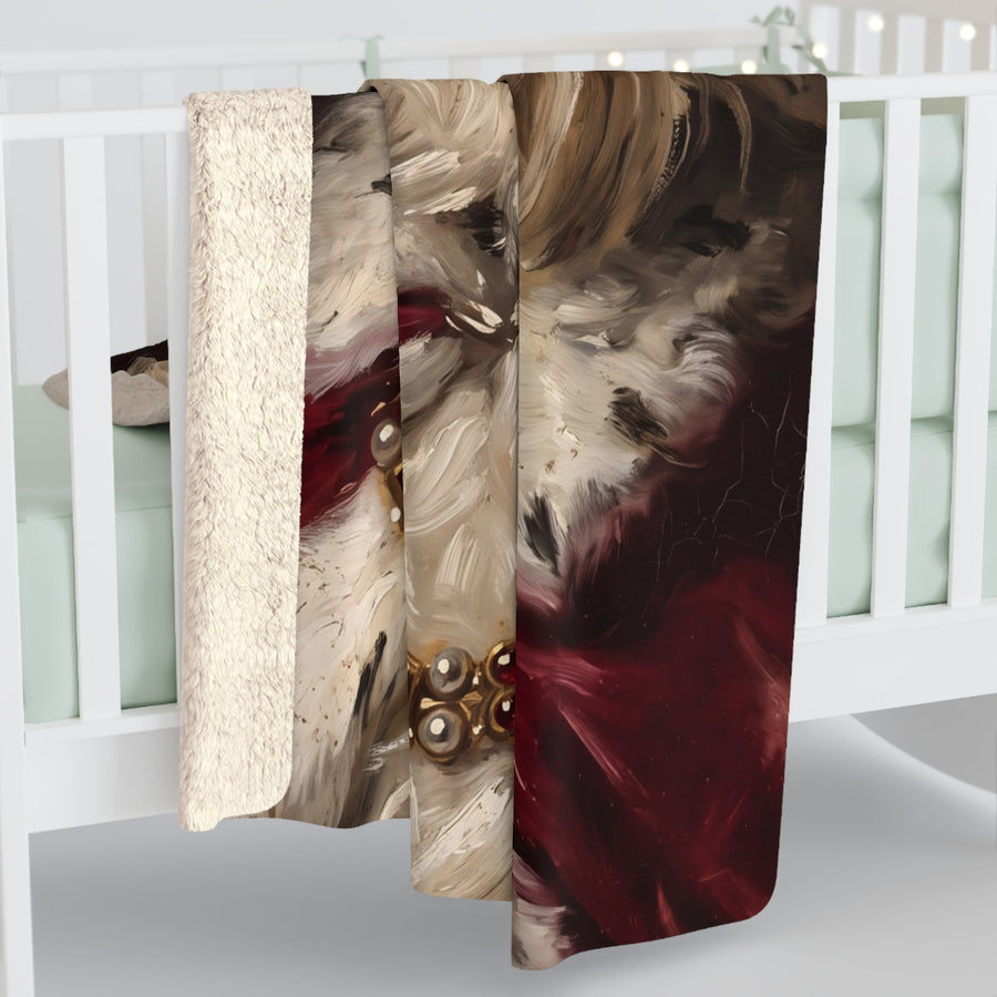 Havanese Kings & Queens Royal Portrait Regal Throw Blanket | Premium Dog Art | Tritan
