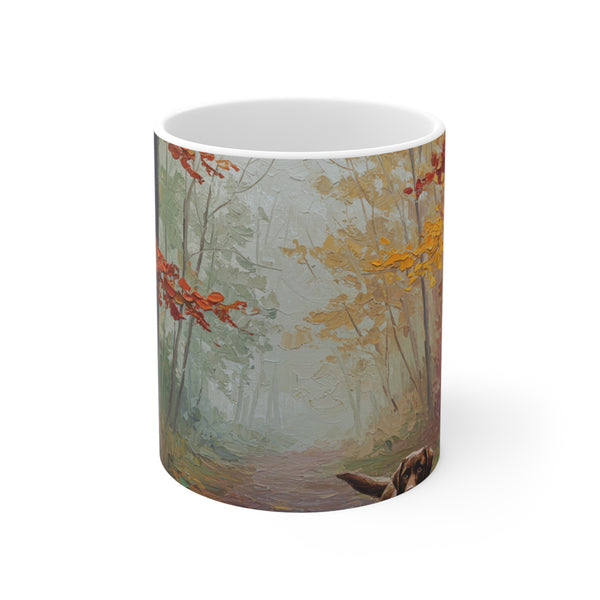 Acrylic Labrador Retriever - Autumn Woods | Ceramic Mug 11oz