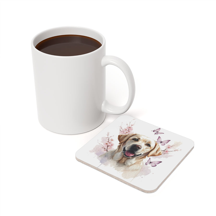 Labrador Retriever Watercolor Butterfly Bloom Drink Coaster | Premium Dog Prints | Tritan