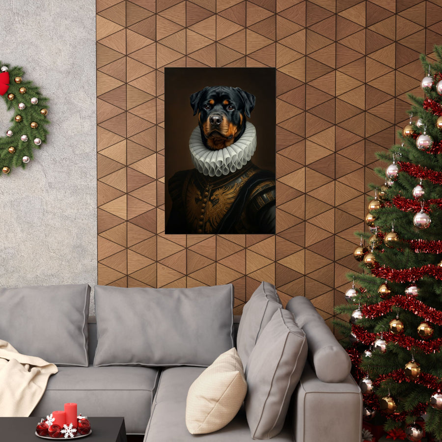 Rottweiler Renaissance Royal Portrait Matte Poster, Regal Dog Art Print, Rottweiler Lover Gift, Wall Art