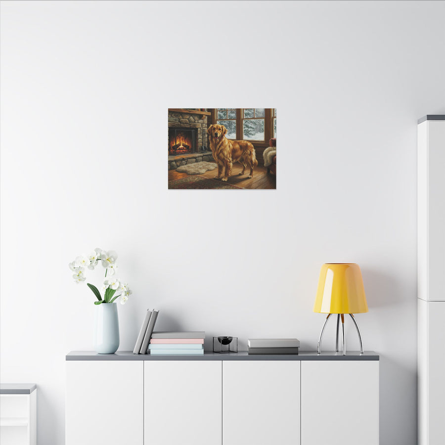 Golden Retriever Painting Canvas Wall Art, Dog Lover Gift, Pet Art Print, Dog Mom Decor, Acrylic Style Stretched Canvas