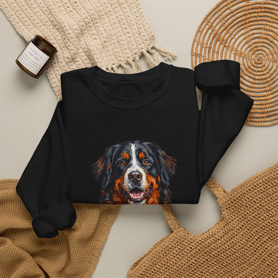 Bernese Mountain Dog Sweatshirt | Painterly Dog Art Crewneck | Berner Mom Gift | Cozy Pullover for Dog Lovers | Pet Portrait Apparel