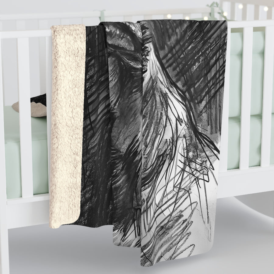 Rottweiler Charcoal Portrait Throw Blanket | Premium Dog Art | Tritan