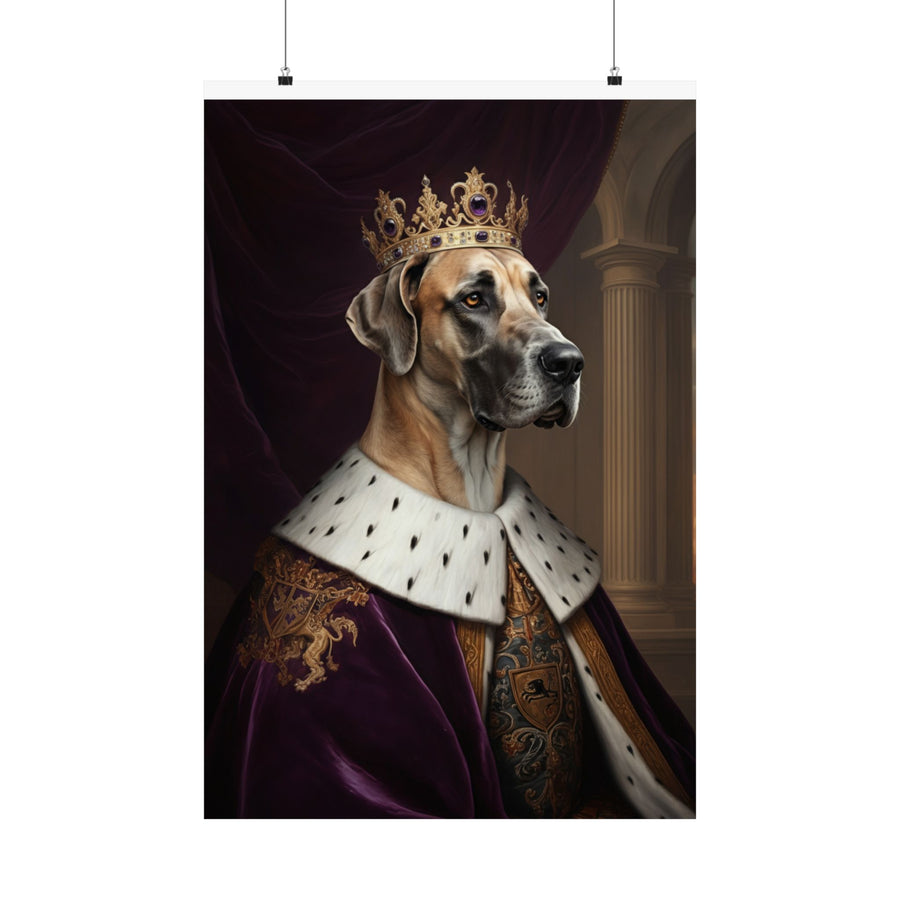 Great Dane Kings & Queens Royal Portrait Matte Poster, Regal Dog Art Print, Great Dane Lover Gift, Wall Art