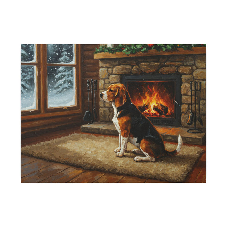 Beagle Wall Art Canvas Print, Dog Mom Gift, Acrylic Painting Pet Portrait, Stretched Canvas Decor, Ready to Hang Dog Lover Art
