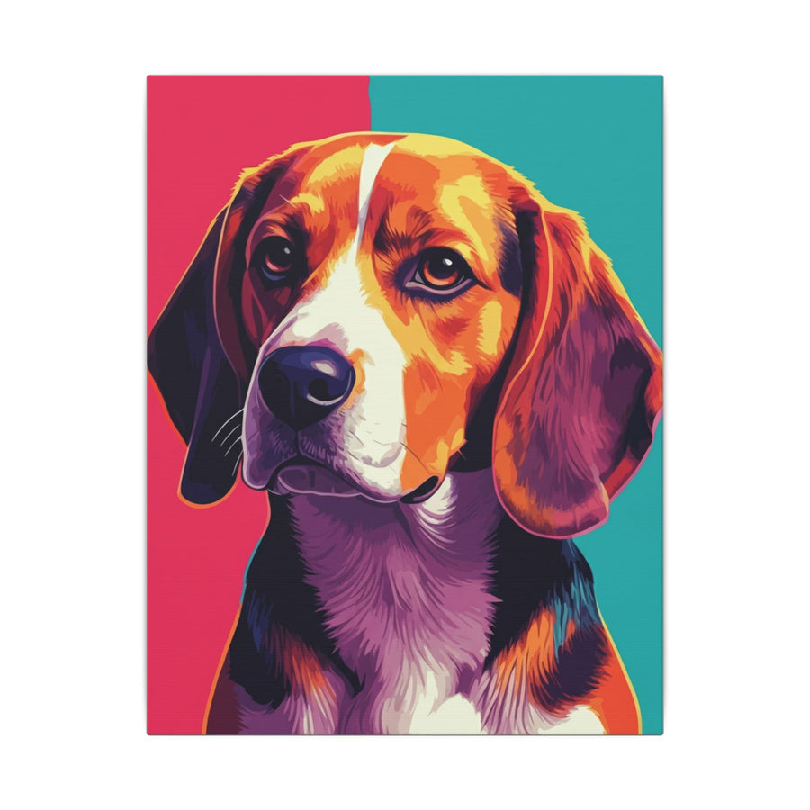Beagle Pop Art Canvas Print, Vibrant Dog Wall Art, Modern Pet Decor, Fun Beagle Lover Gift