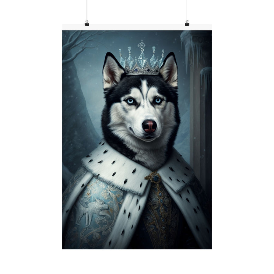 Siberian Husky Kings & Queens Royal Portrait Matte Poster, Regal Dog Art Print, Siberian Husky Lover Gift, Wall Art