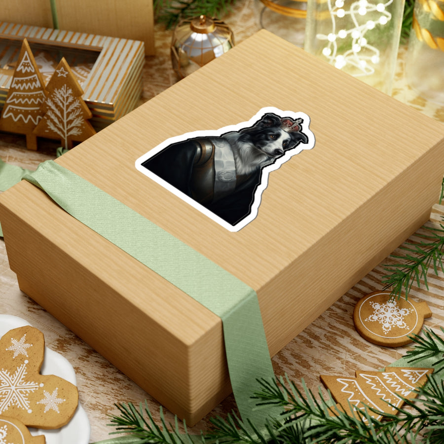 Border Collie Kings & Queens Royal Portrait Sticker, Dog Portrait Vinyl Decal, Kiss-Cut Sticker, Border Collie Lover Gift